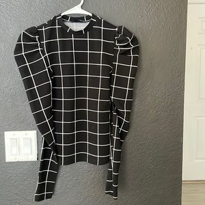 SHEIN black and white checker top